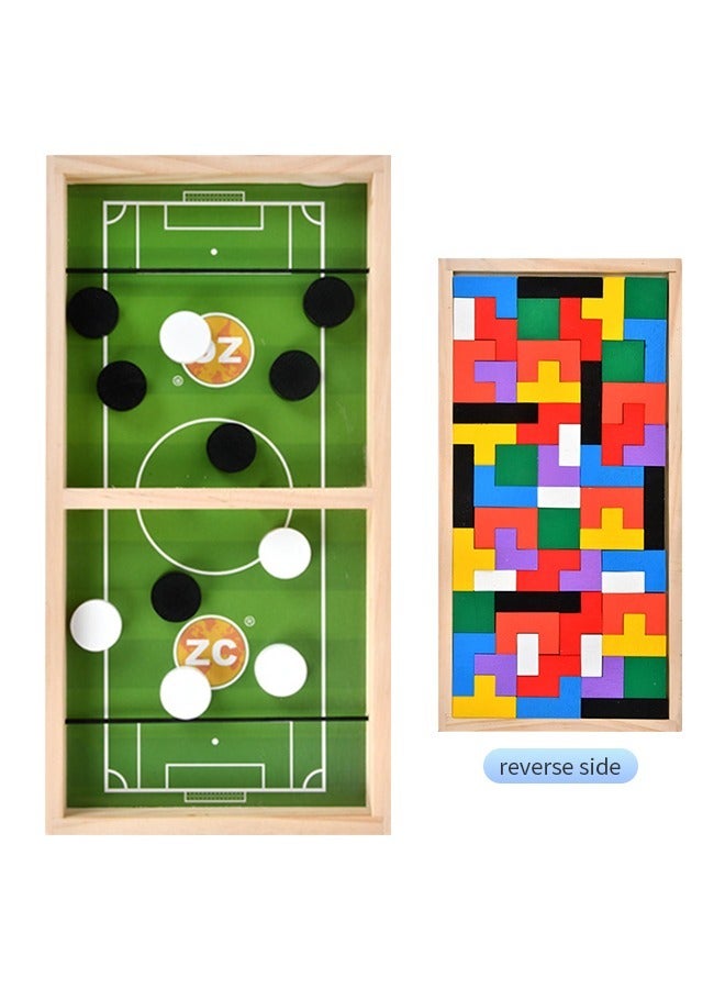 مجموعة ألعاب Sling Puck، لعبة لوحية خشبية Tetris Puzzle، رائعة للحفلات وليالي اللعب  - Image 1