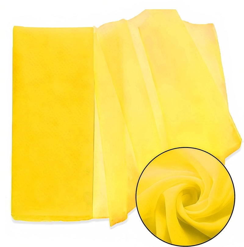 TIPTOP DECORATION قماش شيفون حصري شبكي صلب للزينة والحرف (الطول :-19 قدم) (العرض :-4.5 قدم) (أصفر كناري) - Image 1