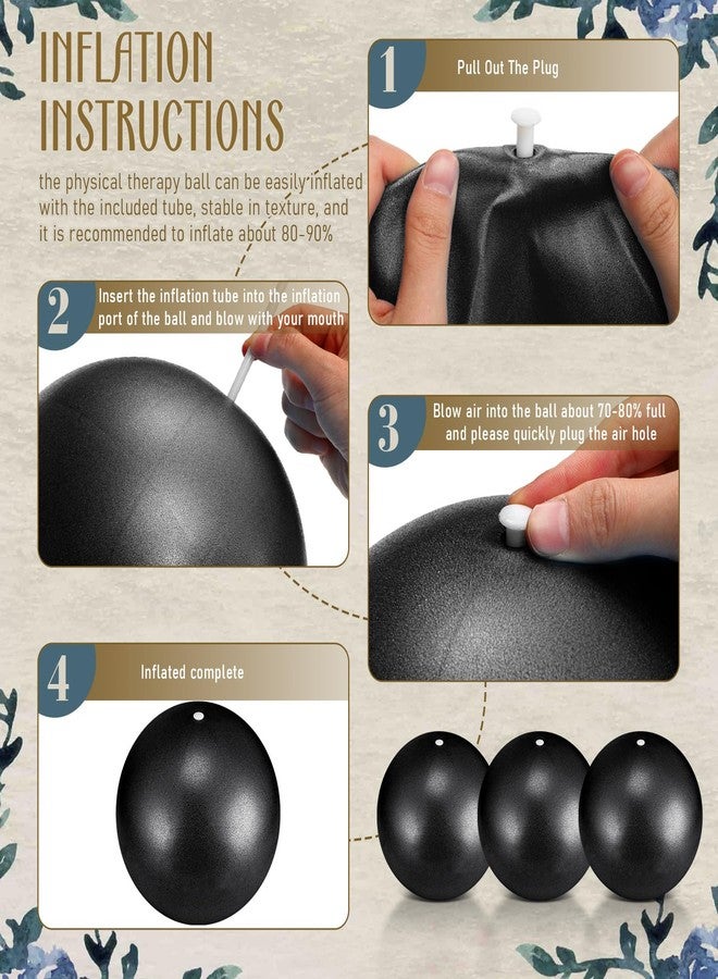 Hungdao 12 Pcs Pilates Mini Exercise and Yoga Ball for Yoga Classroom Workout, Core, Barre, Ball for Training Balance Stability Stretching(9 Inch,Black) - Image 3