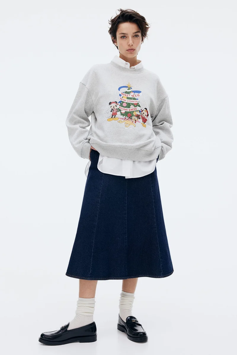 اتش اند ام Motif-Detail Sweatshirt