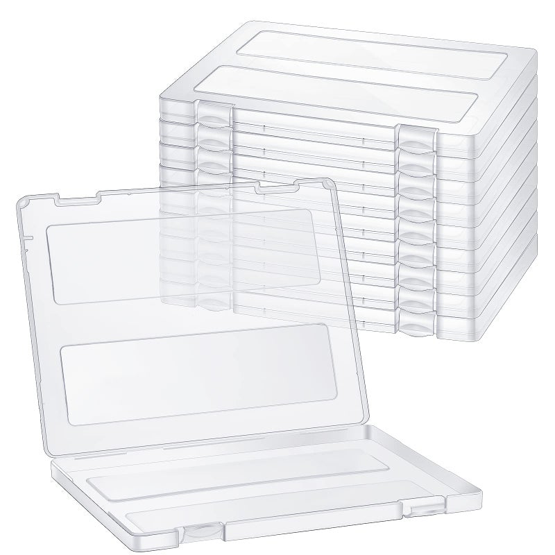 Outus 10 Pieces A4 File Box Paper Photo Storage Box A4 Portable Project Case Clear Plastic Document Magazine Organizer Box for Office School Supplies Accessories 1252 x 95 x 095 Inch - Image 2