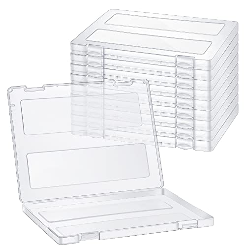 Outus 10 Pieces A4 File Box Paper Photo Storage Box A4 Portable Project Case Clear Plastic Document Magazine Organizer Box for Office School Supplies Accessories 1252 x 95 x 095 Inch - Image 1