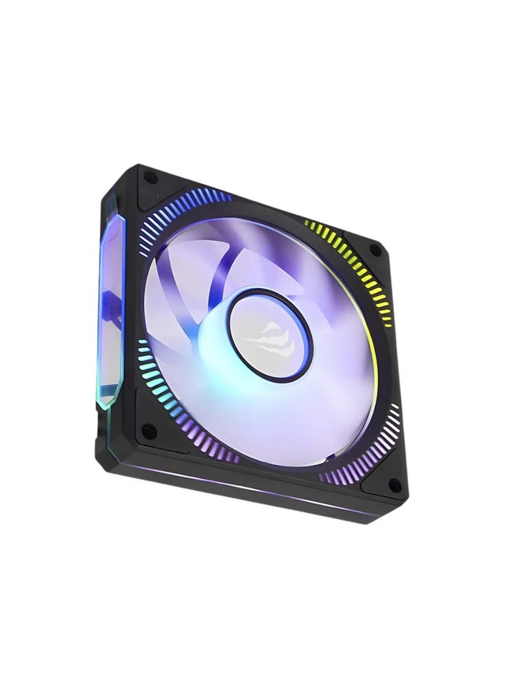 هافيت مروحة تبريد للكمبيوتر RGB 1800RPM - طراز F2096 - أسود - Image 3
