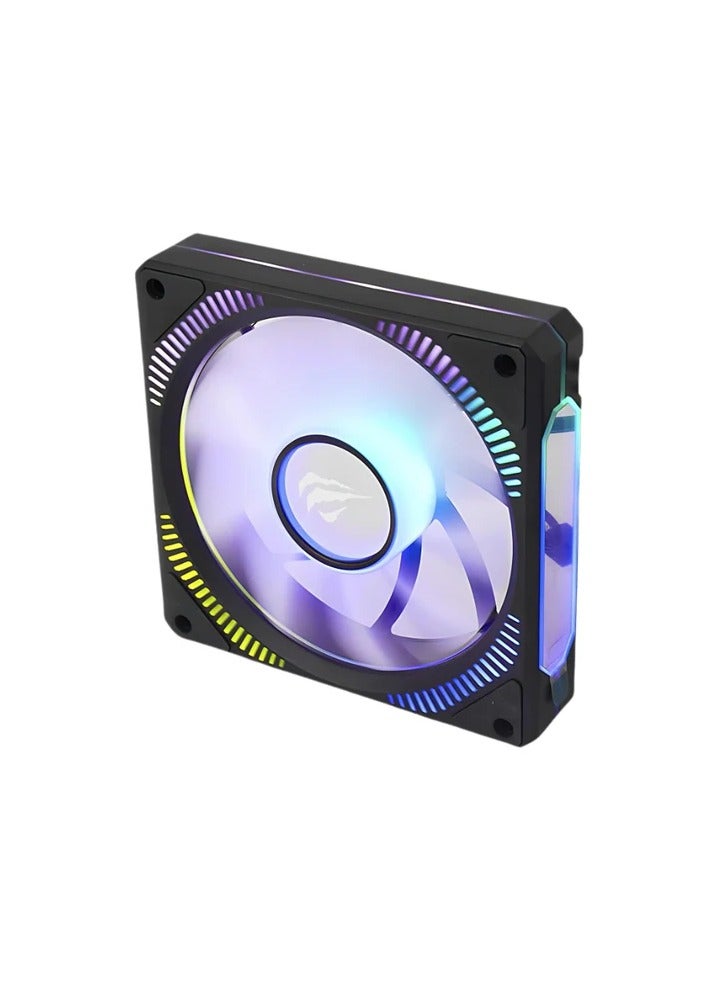 هافيت مروحة تبريد للكمبيوتر RGB 1800RPM - طراز F2096 - أسود - Image 1