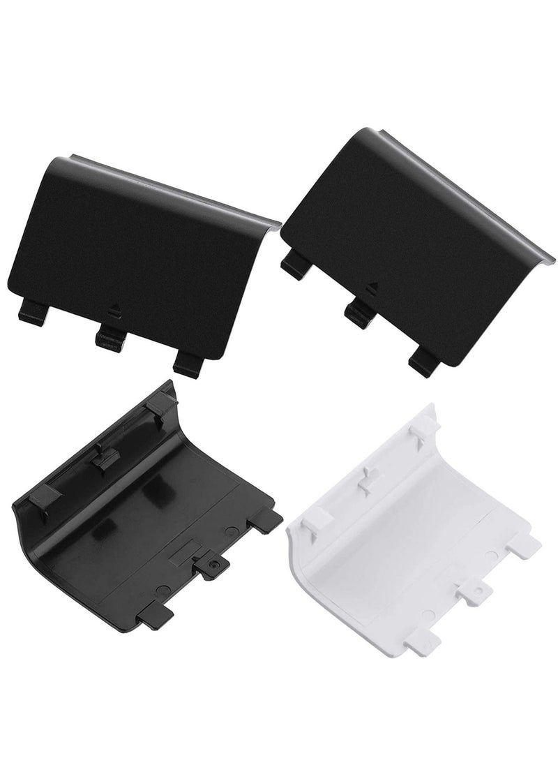 Replacement Battery Cover Shell Battery Cover Doors Battery Back Shell Repair Part Compatible with Xbox One Wireless Controller, Black, White(10 Pieces ) - Image 2