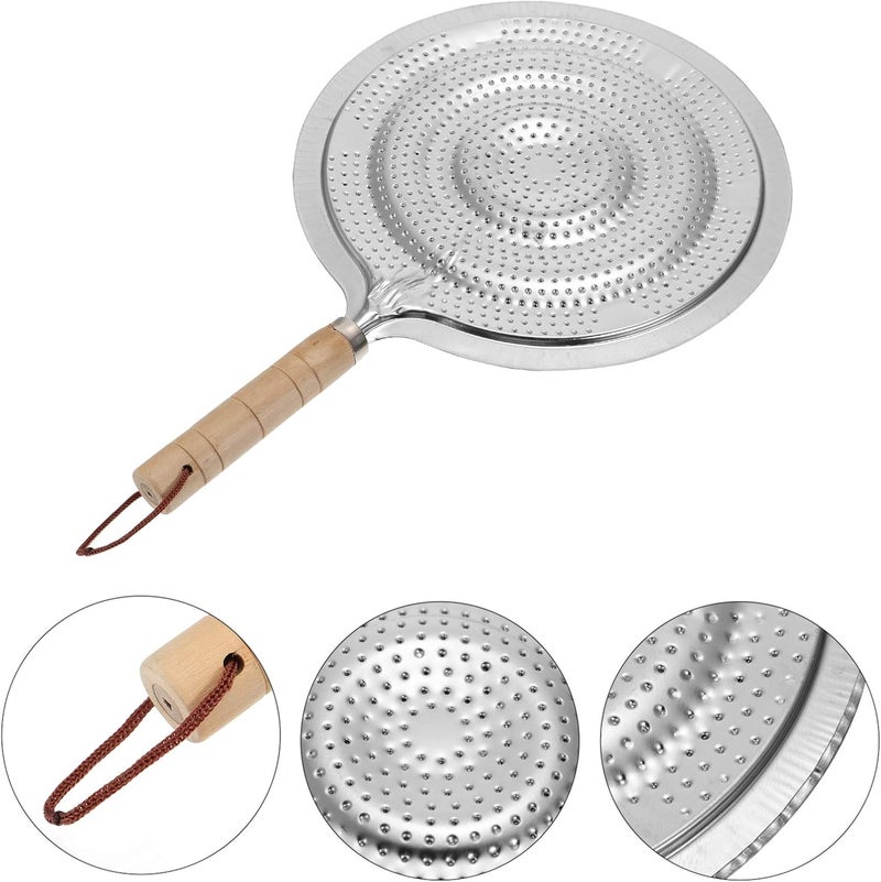 cheekyglo Heat Diffuser Iron Heat Diffuser Plates with Wooden Handle 2pcs Heat Diffuser Reducer Flame Guard Simmer Plate for Electric and Gas Stovetops - Image 5