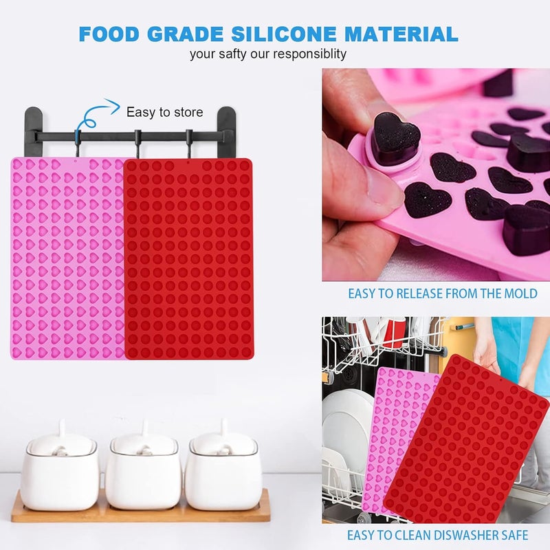 KBTBAK Mini Heart And Round Silicone Mold, Dog Treat Molds, Non-Stick Gummy Mold for Chocolate, Fondant, Candy, Biscuits, Cookie, Jelly and Dog Training Commands Concept (Loving heart/Half sphere) - Image 4