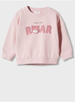 Kids Roar Print Round Neck T-Shirt