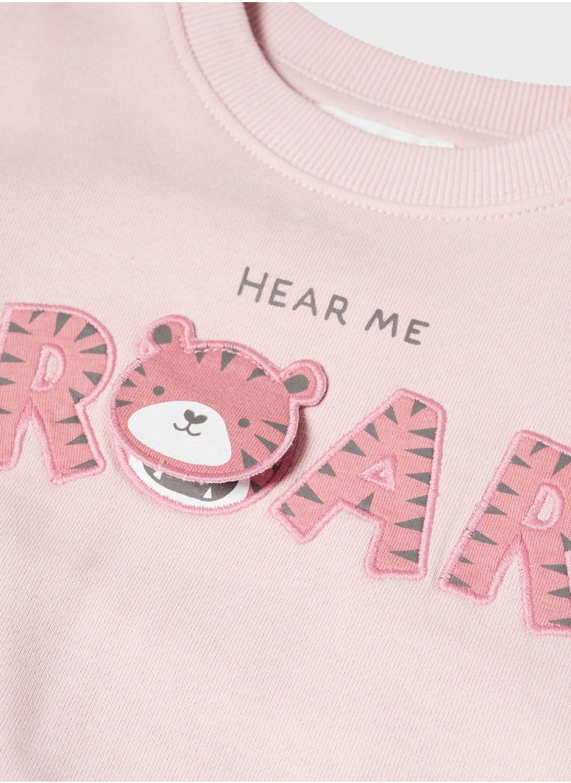 MANGO - Kids Roar Print Round Neck T-Shirt - Image 1
