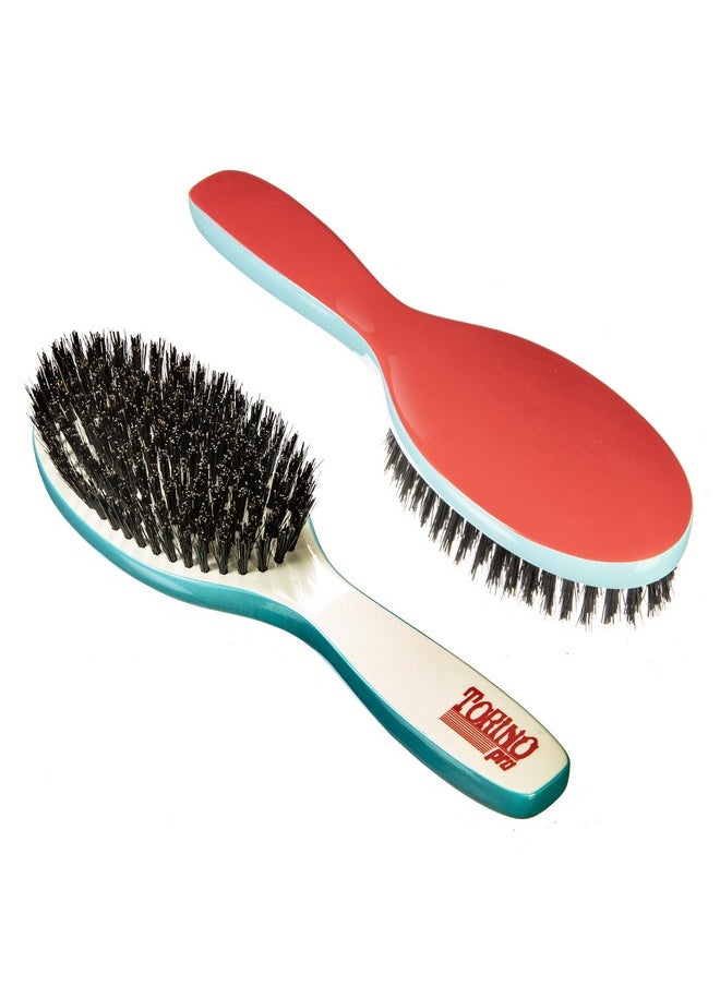 TORINO PRO WAVE BRUSHES BY BRUSH KING - Torino Pro Wave Brush 221 Oval Long Handle Hard Bristles Reinforced Bristles Great For Wolfing To Manage Your 360 Waves - Image 1