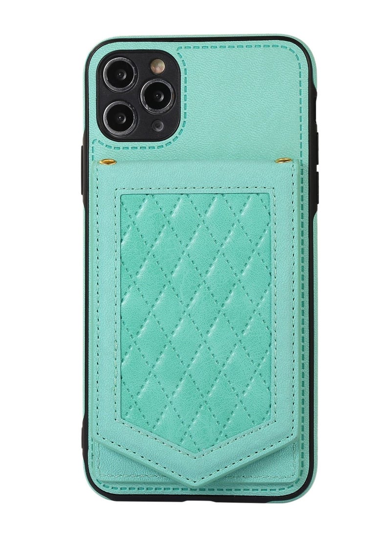 Suteni Back Cover Leather Hidden Card Slots with Mirror Phone Case for iPhone - Image 1