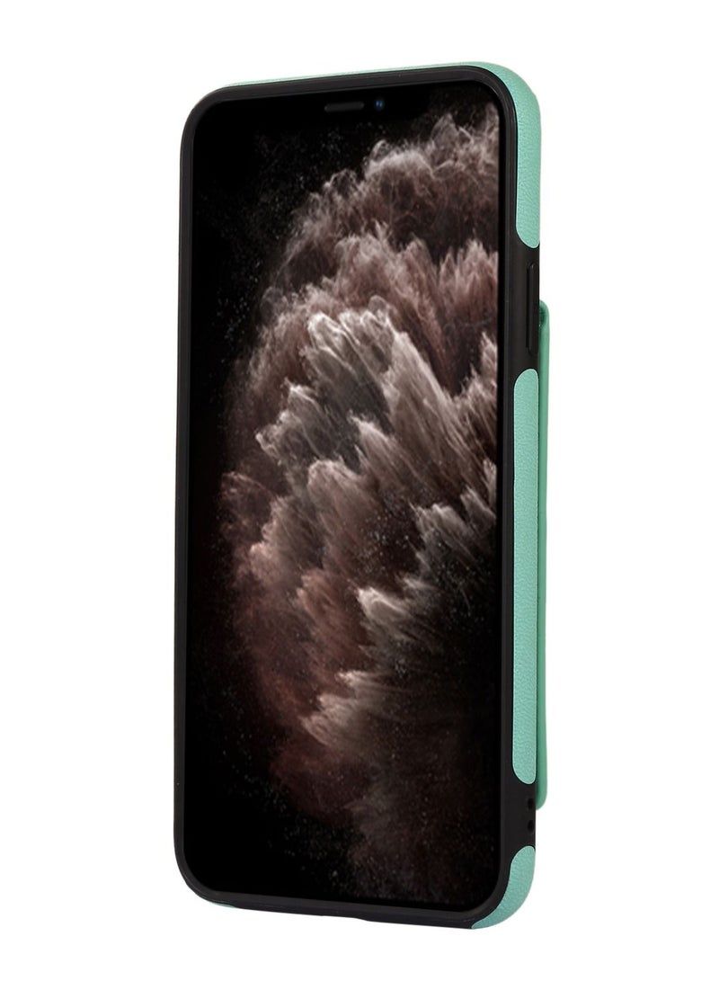 Suteni Back Cover Leather Hidden Card Slots with Mirror Phone Case for iPhone - Image 2