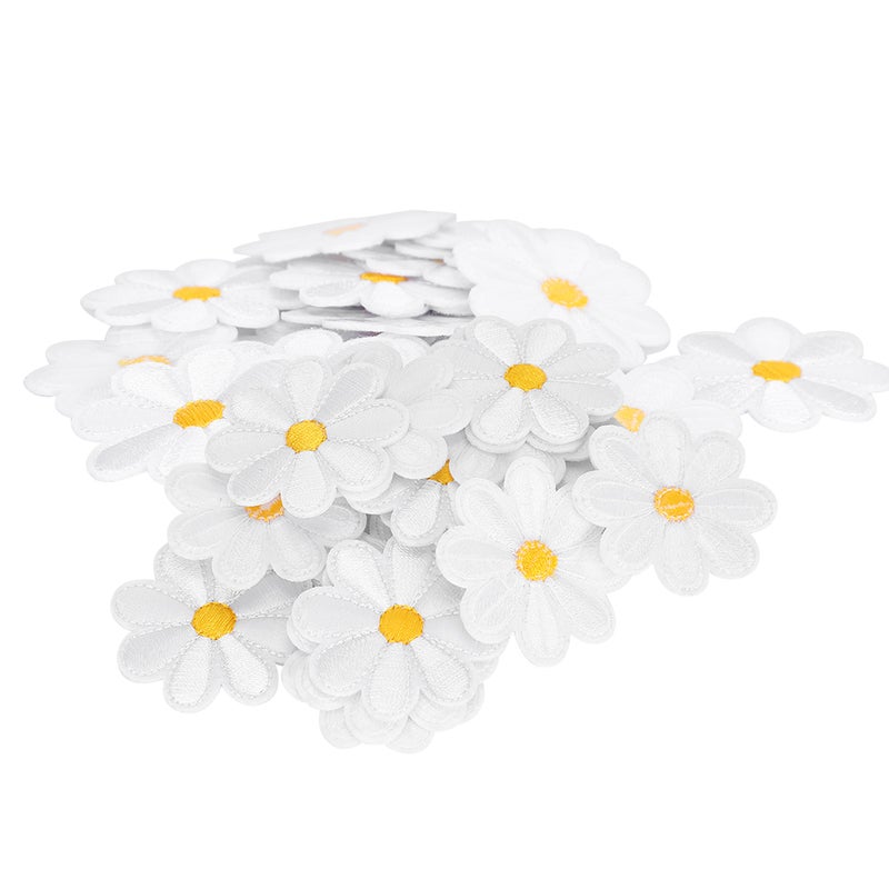 40Pcs Embroidery Cloth Stickers Daisy Pattern Iron Patches DIY Backpack Clothing Accessories - Image 5