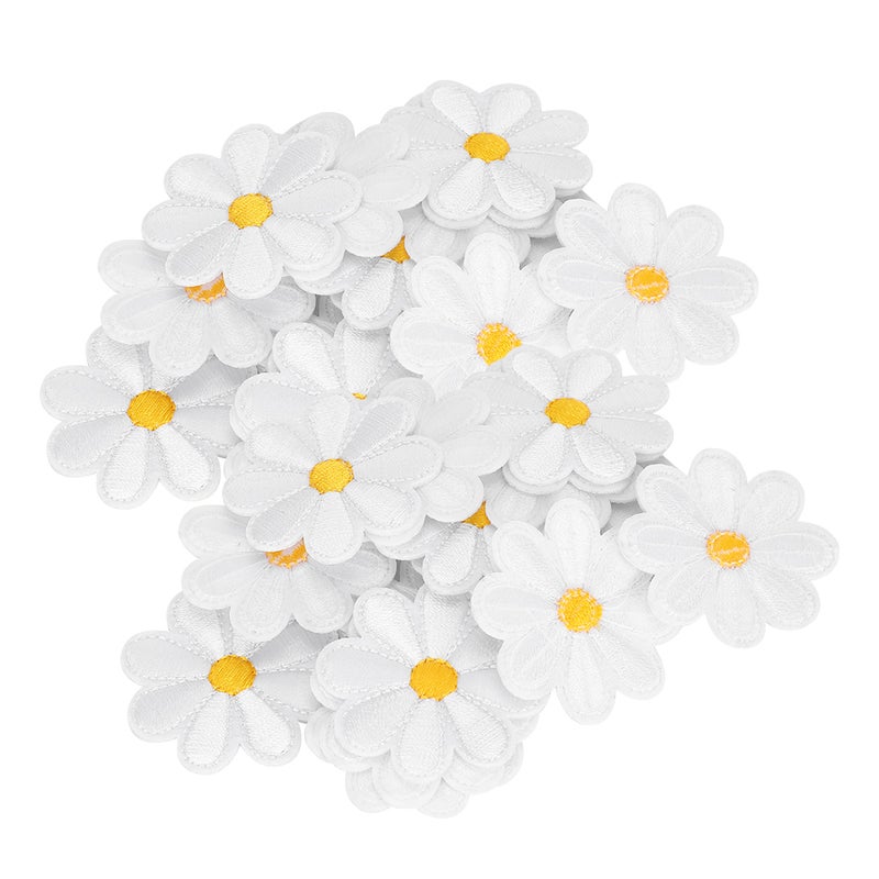 40Pcs Embroidery Cloth Stickers Daisy Pattern Iron Patches DIY Backpack Clothing Accessories - Image 3