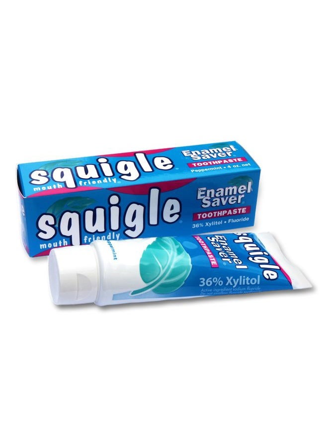 Squigle Enamel Saver Toothpaste Peppermint 4 oz. - Image 1