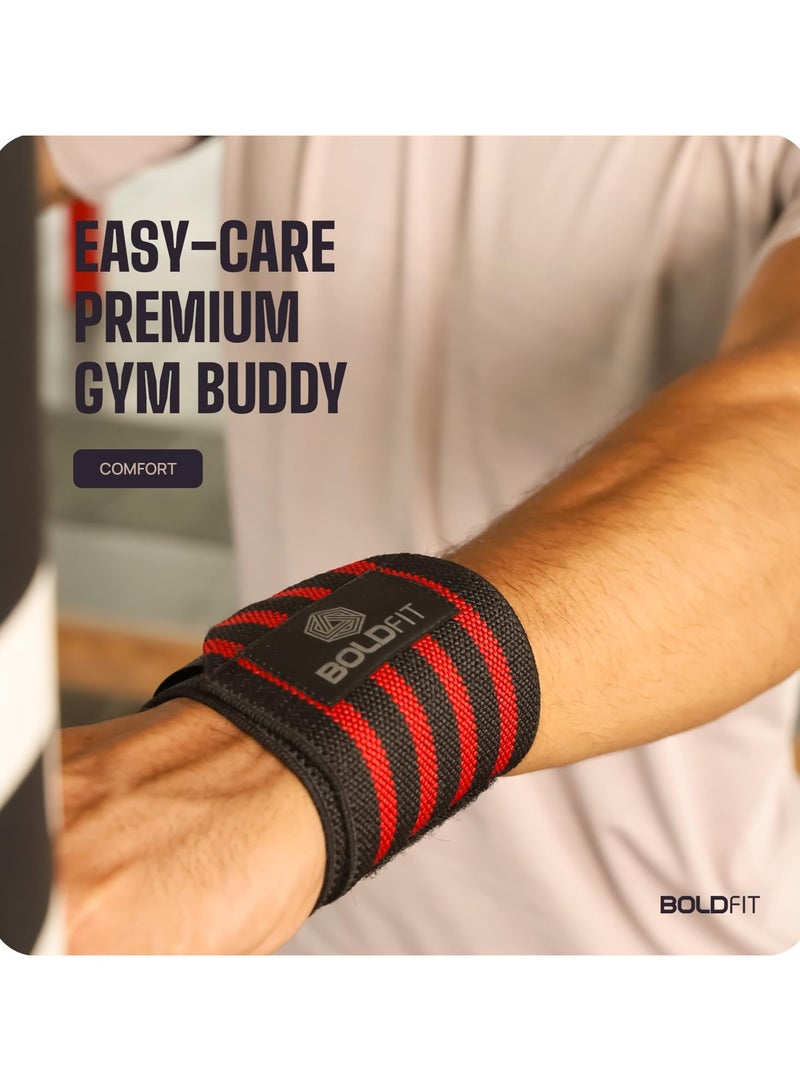 BOLDFIT Gym Hand Grip Wrist Supporter Band with Thumb Loop Straps For Men and Women  - Image 2