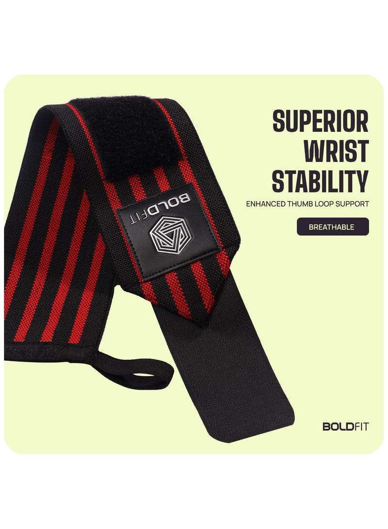 BOLDFIT Gym Hand Grip Wrist Supporter Band with Thumb Loop Straps For Men and Women  - Image 3