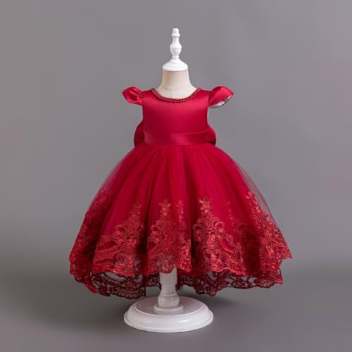 Kidinix Baby Flower Girl Dress Pageant Party Wedding Pearl Lace Tutu Gown Toddler Formal Dresses - Image 5