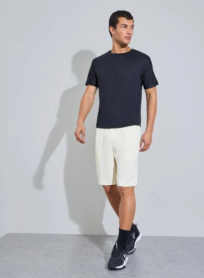 Styli Active Men Cream Training Shorts with Side Pocket