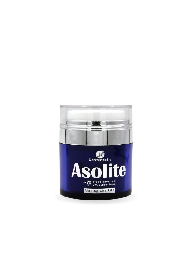 Derresthetic Asolite Sunscreen SPF 70+ 50 ml – Broad Spectrum UVA/UVB Protection - Image 1