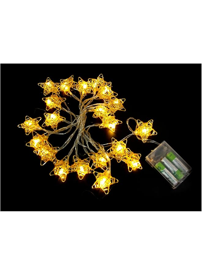 The Bros Ramadan Eid Star String Lights, 6.5 Feet 20 LEDs Eid Mubarak Palace Lantern Lamp for Islamic Indoor Outdoor Home Garden Decoration (Warm White) Battery operated  - Image 1