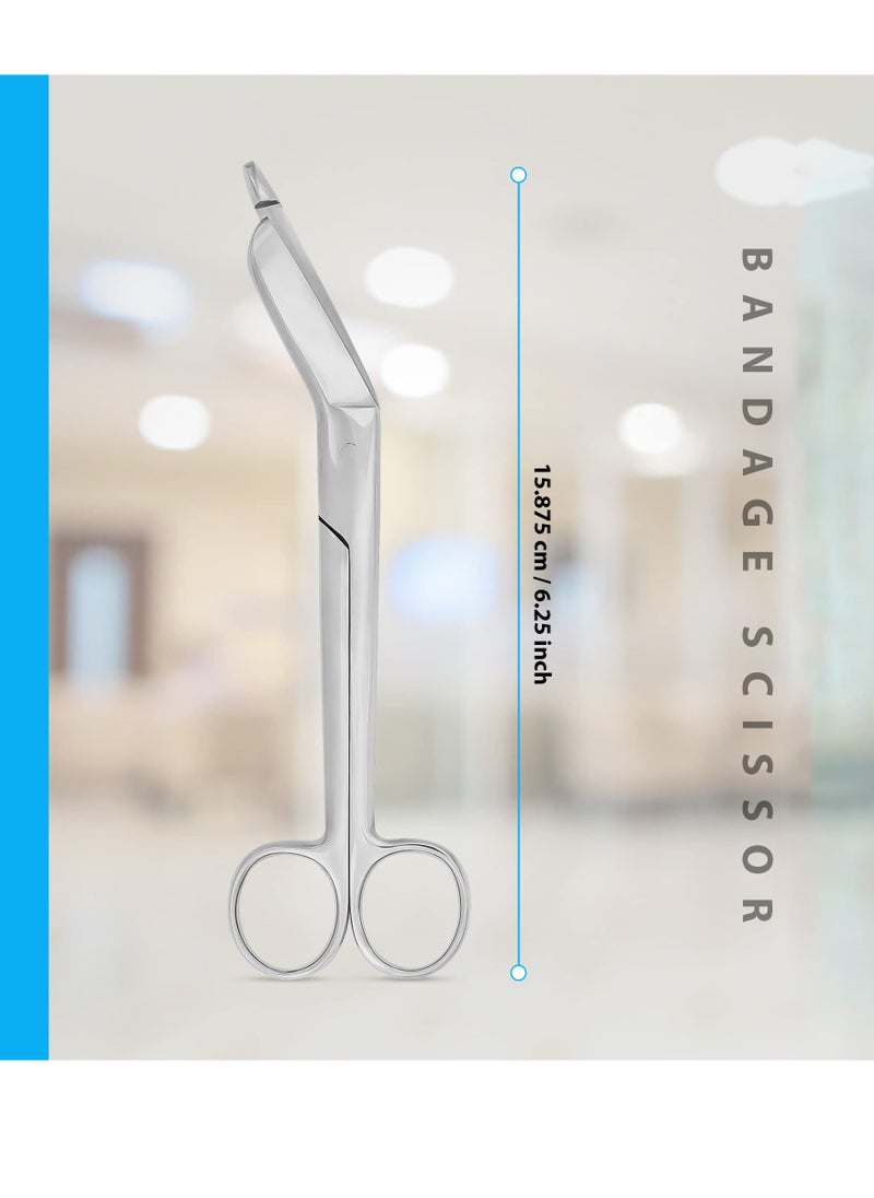 Excefore - Lister Bandage Scissors-Safety Bandage & Trauma Shears-Stainless Steel Professional Scissors for First Aid Utility-Medical Care & Home Nursing (6.25, Silver) - Image 1