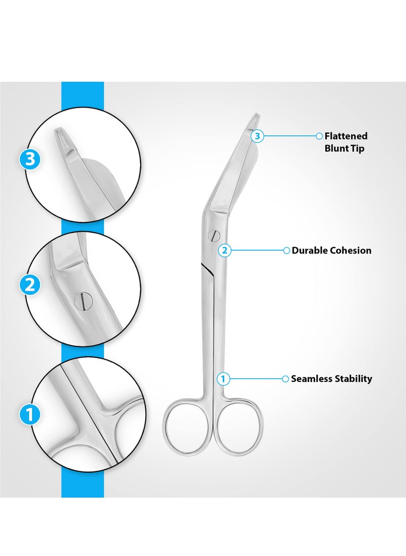 Excefore - Lister Bandage Scissors-Safety Bandage & Trauma Shears-Stainless Steel Professional Scissors for First Aid Utility-Medical Care & Home Nursing (6.25, Silver) - Image 1