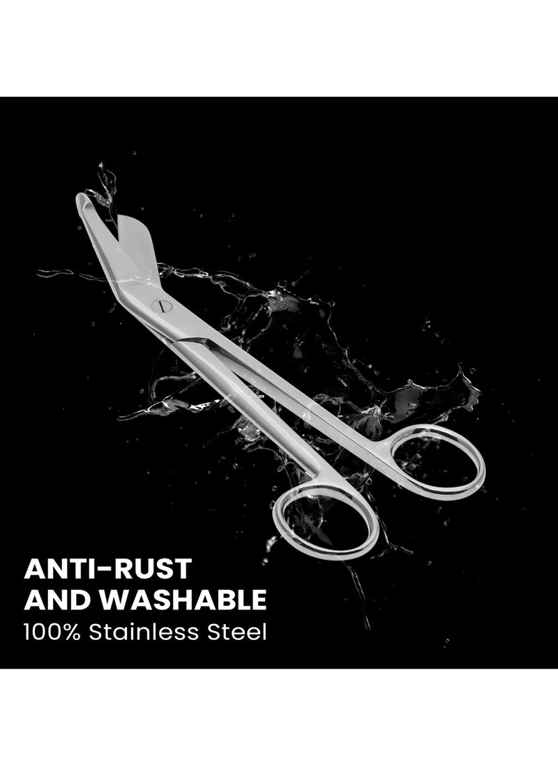 Excefore - Lister Bandage Scissors-Safety Bandage & Trauma Shears-Stainless Steel Professional Scissors for First Aid Utility-Medical Care & Home Nursing (6.25, Silver) - Image 1