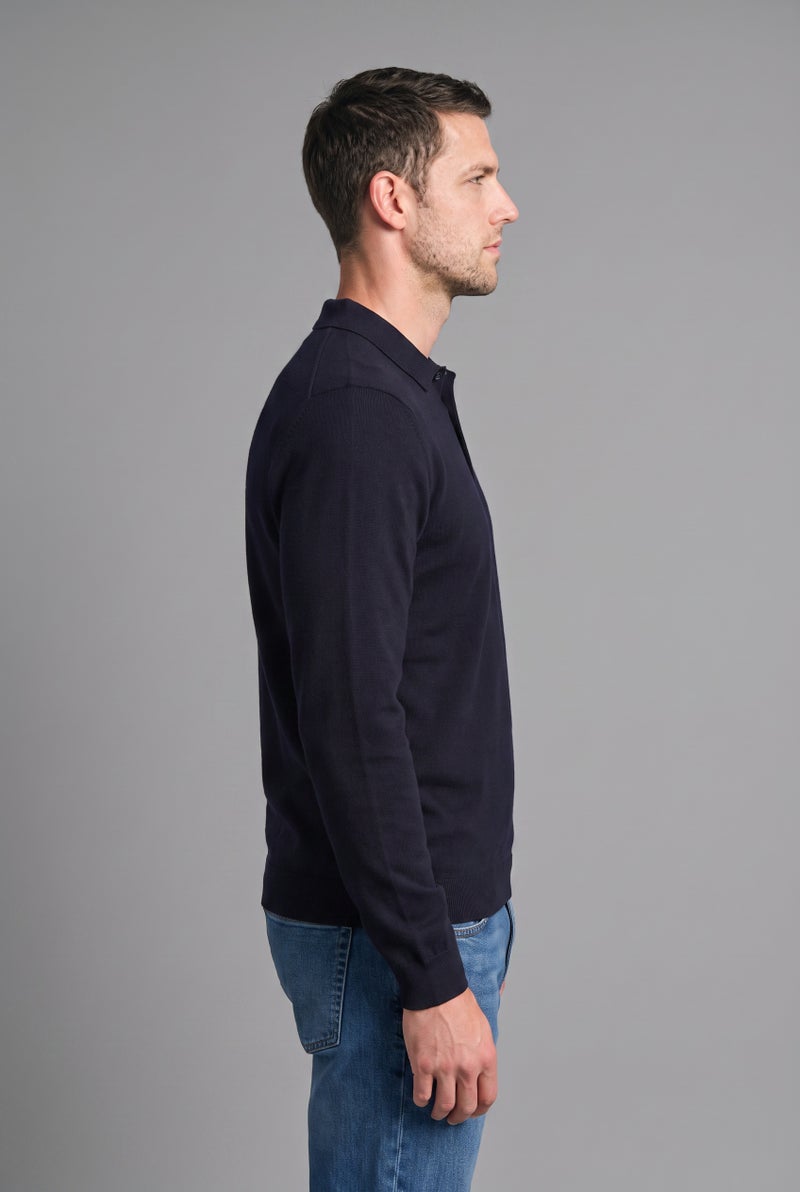 DeFacto Blue Man Standard Fit Polo Collar Knitwear Pullover Casual - Image 3