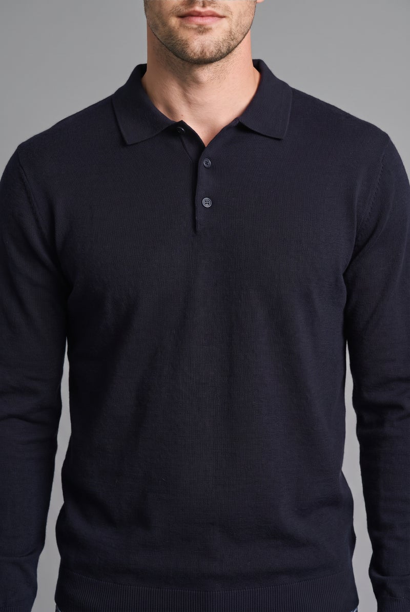 DeFacto Blue Man Standard Fit Polo Collar Knitwear Pullover Casual - Image 5