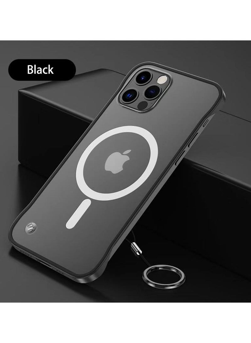 Slim Case for iPhone 14 Pro Max Compatible with MagSafe Ultra Thin Frameless Case Anti-Yellow Shockproof Magnetic Cover Black
