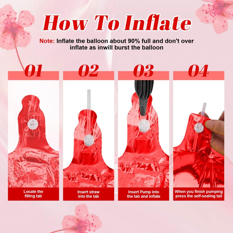 Lxzyu XOXO Balloons Valentine Balloons - 16 Inch Mylar Balloons, Red Heart Balloon, Heart Shaped Balloon Valentines Day Decorations for Photo Props Bridal Galentines Day & Valentines Party Decorations - Image 4