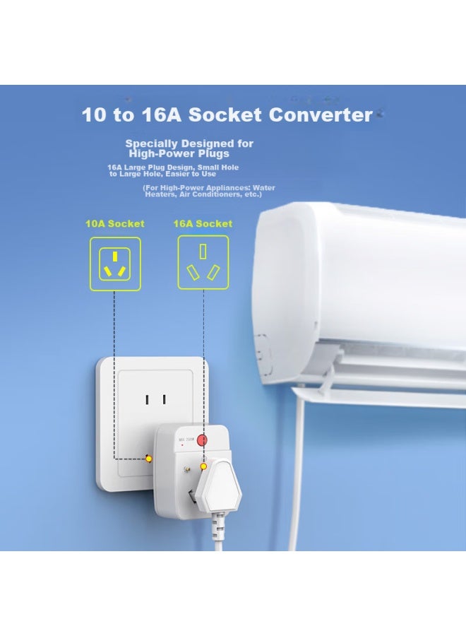 Delipow 10a To 16a Socket Converter With Overload Protection, Automatic Power-off, For Air Conditioners And Water Heaters, 16a High-power Conversion Plug - Image 5