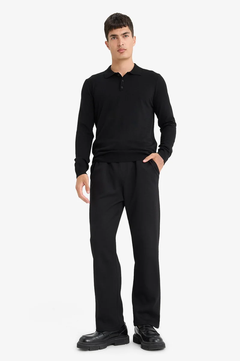 ديفاكتو Standard Fit Polo Collar Knitwear Pullover