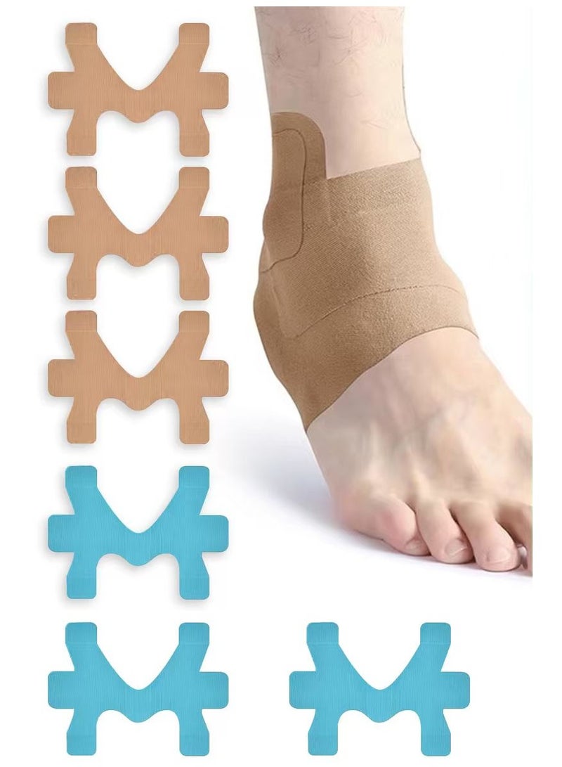 6 Pcs Kinesiology Tape for Ankle, Pain Relief, Prevent Ankle Sprain, Provide Support for Ankle Ligament, Elastic Athletic Tape, Breathable K Tape for Daily - Image 1