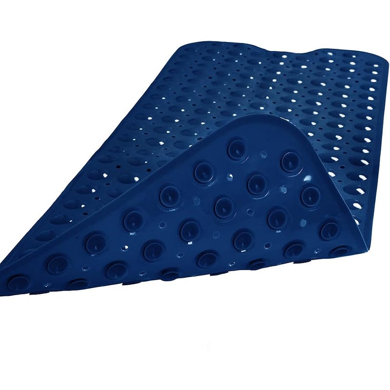 Linoows Bathtub and Shower Mats, Extra Long Non-Slip Bath Tub Mat 39 x 16 Inch, Machine Washable Bathmat with Suction Cups & Drain Holes for Bathroom Floor, Navy Blue - Image 2