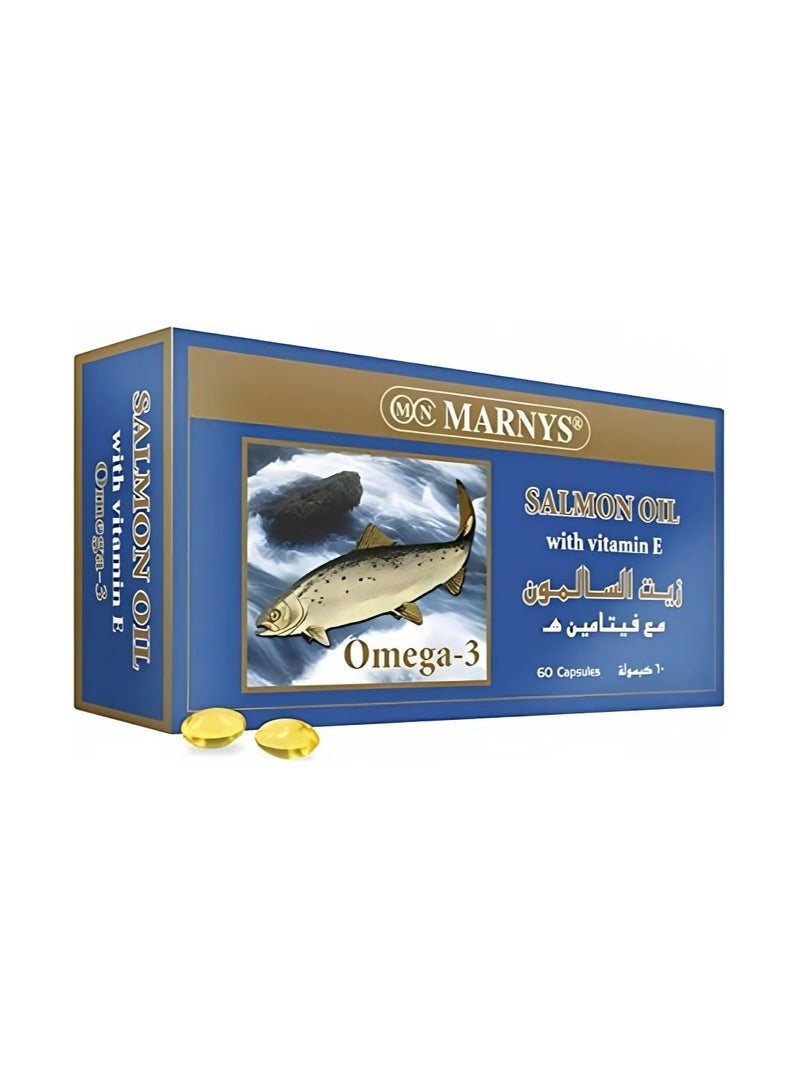 MARNYS Salmon Oil Capsules with Vitamin E, 60 Capsules 