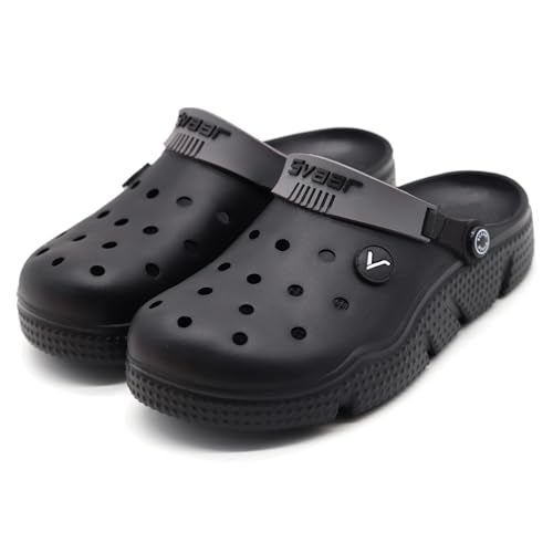 SVAAR Designer Clogs, Sandals With Adjustable Back Strap For Men Black - 8 Uk - Image 2