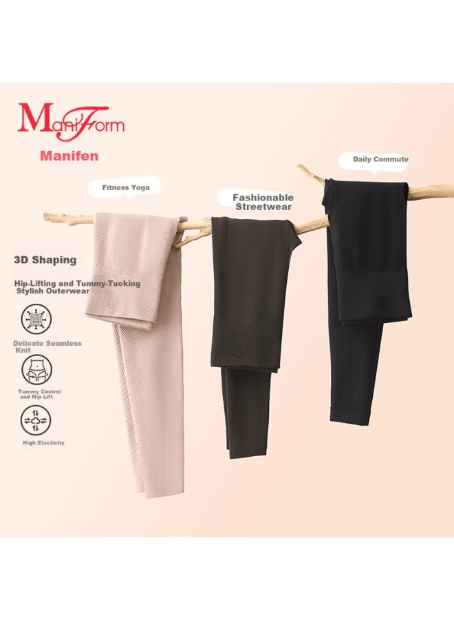 Maniform Women's Winter Thermal Leggings Mid-waist Lifting Shaping Pants Thermal Underwear Outerwear Compatible - Image 1