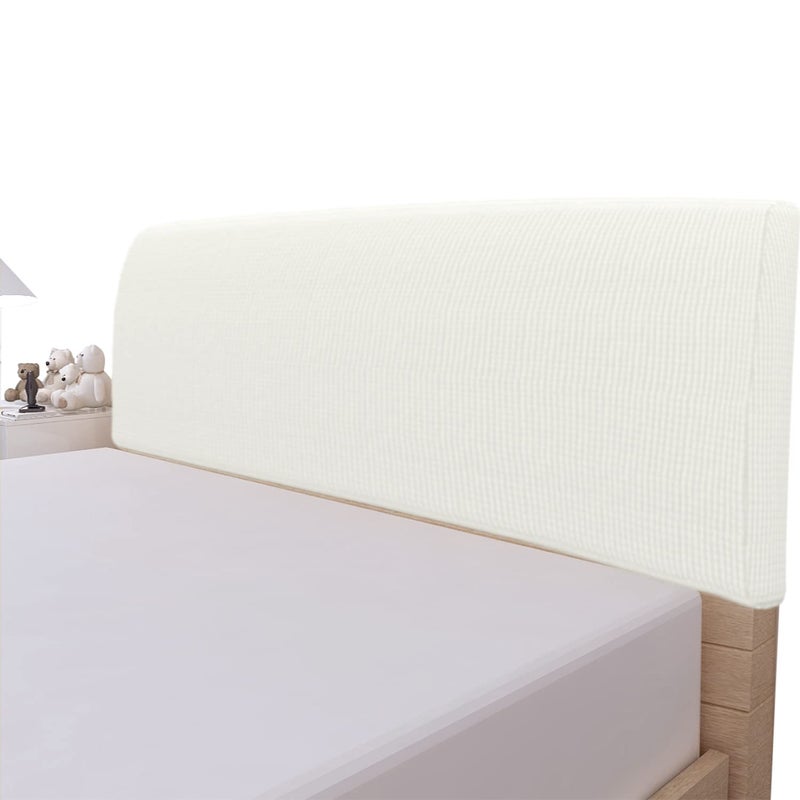 Easy-Going EasyGoing Stretch Bed Headboard Slipcover Small Square Jacquard Furniture Cover Dustproof Protector Cover for Bedroom Decor Queen Cream 