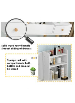 Lafulaifu Dresser With Mirror Vanities Table，Makeup Table With Drawer And Shelf , 31.5" Length, White  - Image 5