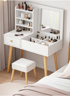 Lafulaifu Dresser With Mirror Vanities Table，Makeup Table With Drawer And Shelf , 31.5" Length, White  - Image 1