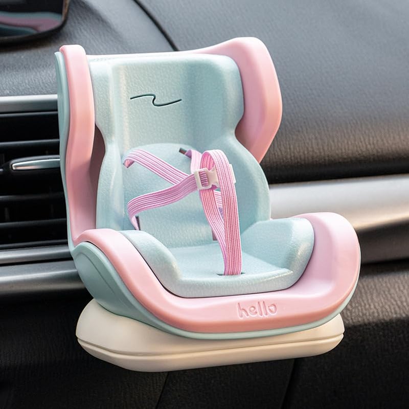 WASTROYAL Labubu Compatible Car Safety Seat Model OB11 Doll Display Stand for Vehicle or Desktop Decoration Collectible Toy Accessories PinkBlue - Image 1