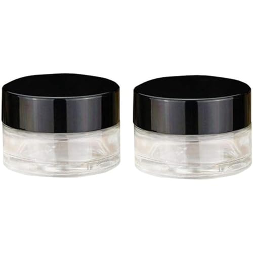 tupwel 2PCS 5ML / 5Gram Small Litter Cute Round Empty Refillable Transparent Glass Bottle Jars Pot Container With Black Cap For Makeup Cosmetic - Image 1