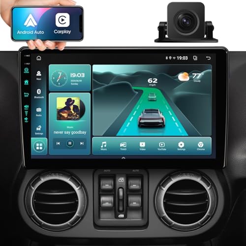 TWAHH 11th 4Ram 64Rom Car System 5G WiFi61201Mbps for Jeep Wrangler RadioUpgrade102 Inch Car Stereo GPS Navigation for JK CompassCarplay Android Auto Mirroring Airplay SWC 1080PAMFM - Image 1
