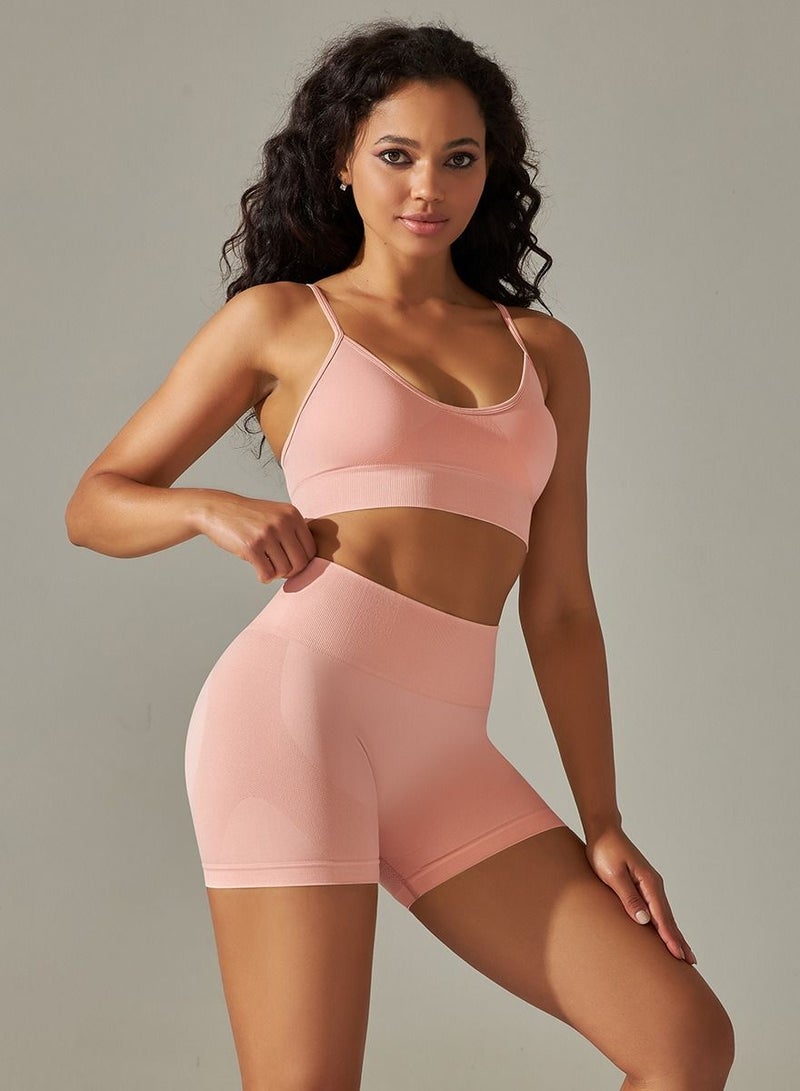 Loquat Yoga Tight Fitting Stretch Soft Sets Pink - Image 1