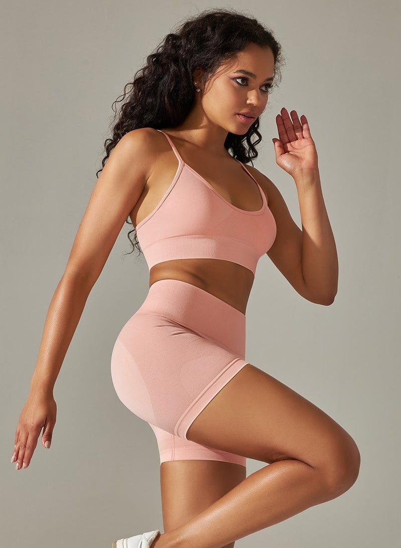 Loquat Yoga Tight Fitting Stretch Soft Sets Pink - Image 2
