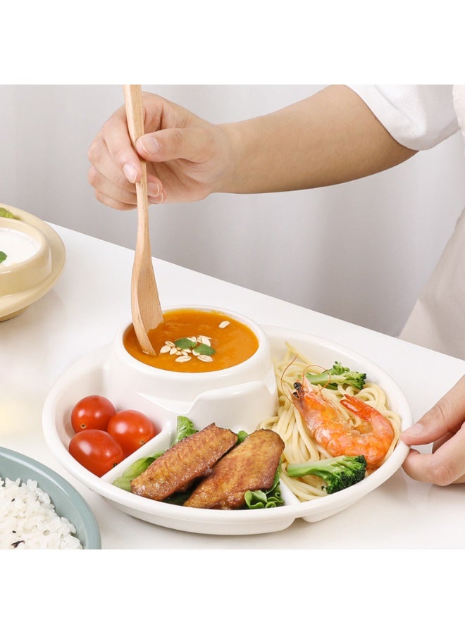 Reusable Compartment Plate Portion Control Plate Compact Holder Plate Reusable Kids Food Tray 4 Compartment - Image 2