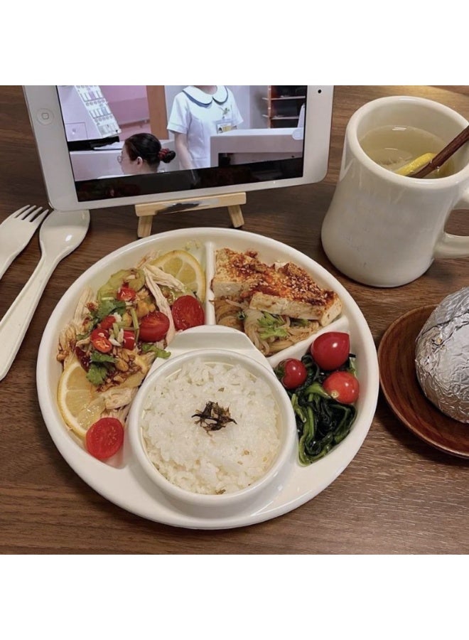 Reusable Compartment Plate Portion Control Plate Compact Holder Plate Reusable Kids Food Tray 4 Compartment - Image 3