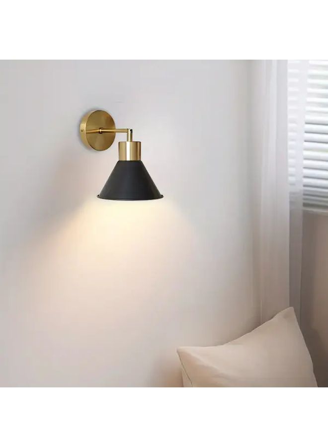 Modern Minimalist Black Metal Wall Sconce Model A Semi Flush Mount Bedside Lamp - Image 3